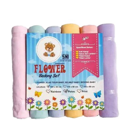 Bedong Rainbow/Soft Pastel/Girl Edition 100x90 FLOWER / 115x90 OWIE / FLANEL FL 120X75