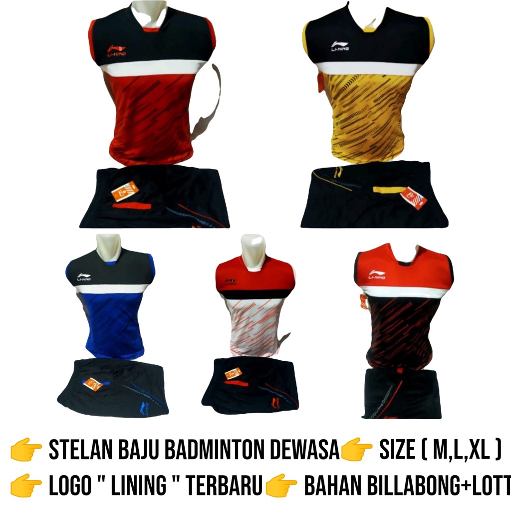 Stelan olahraga pria/wanita baju badminton baju bulutangkis baju volly olahraga motif terbaru