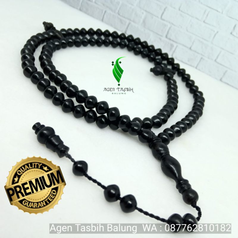 TASBIH KAYU GALIH KELOR HITAM MOTIF WAJIK 8MM