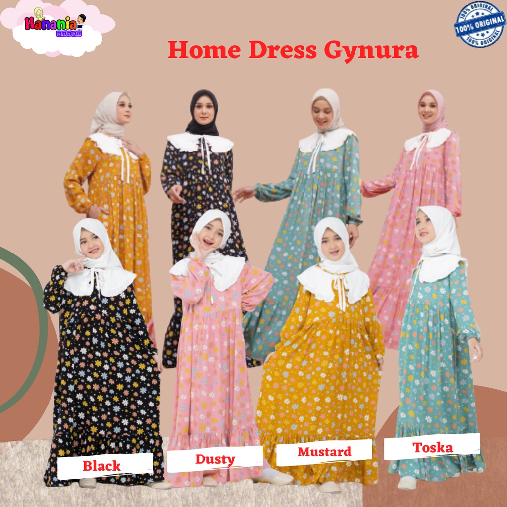 BAJU HOMEDRESS GAMIS ANAK TANGGUNG REMAJA DEWASA  TERBARU 2022 PREMIUM BRANDED COUPLE IBU ANAK HOME DRESS GYNURA 03