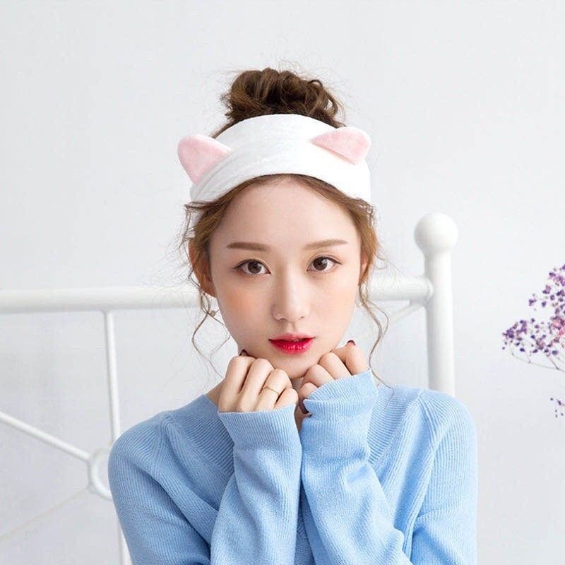 BANDANA BANDO KOREA MOTIF KUPING KUCING | HEADBAND KARET IMPORT