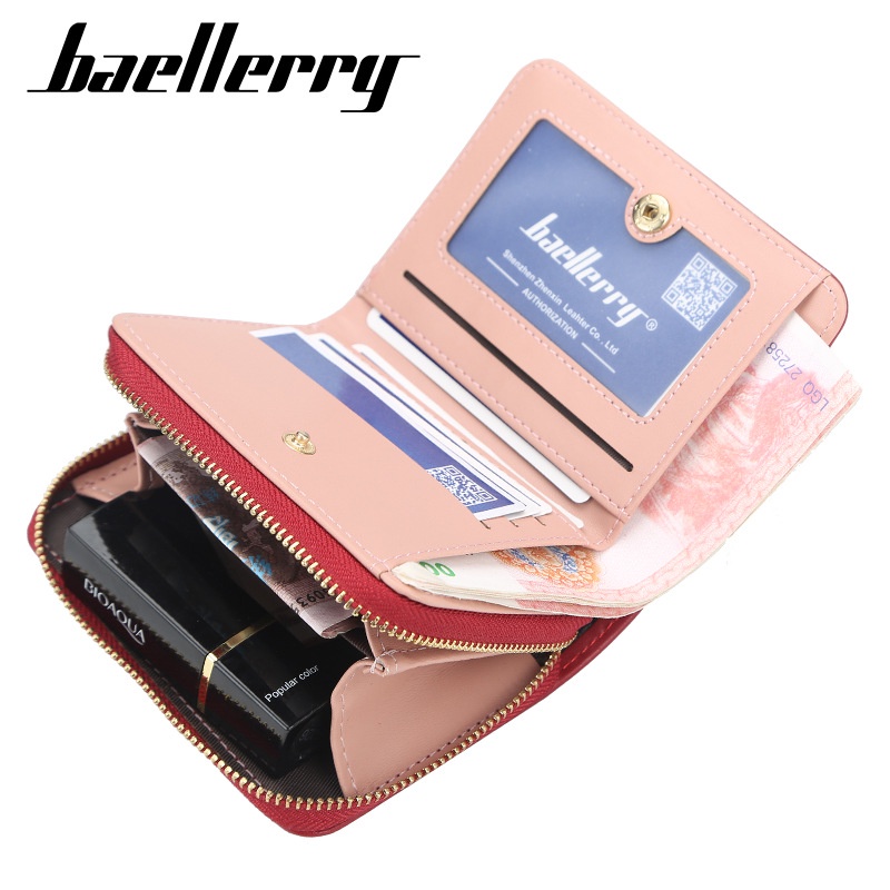 [BISA COD] BAELLERRY N1823 Dompet Wanita Pendek Bahan Kulit PU Leather Premium