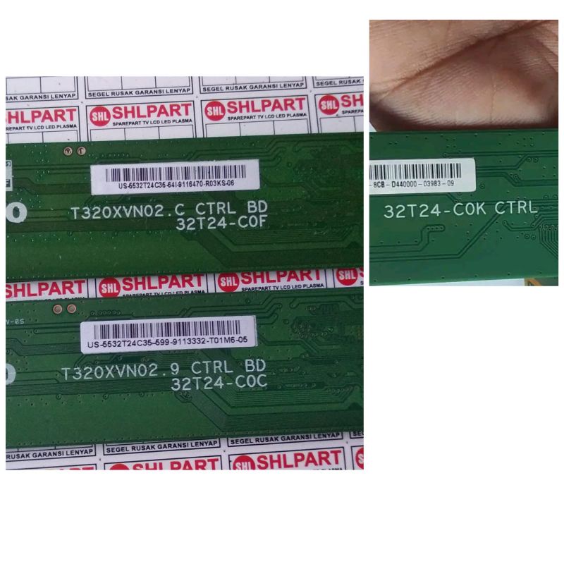 TIKON TICON TCON TV LED POLYTRON AUO 32T24-COK CTRL 32T24-COF 32T24-COC