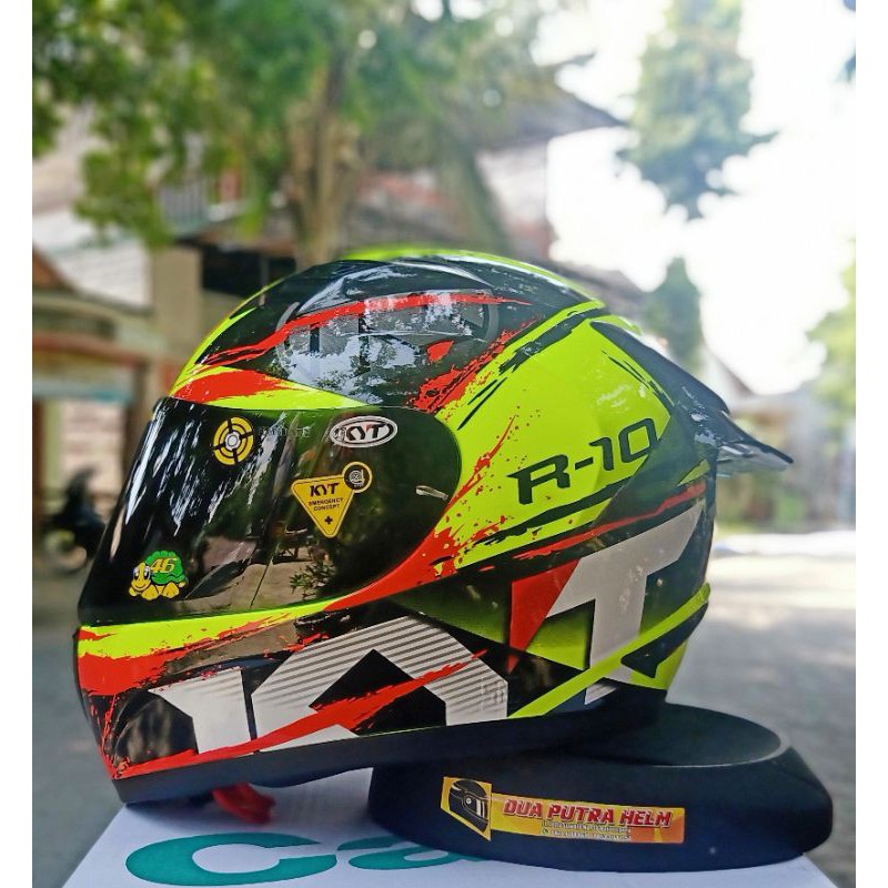 HELM FULLFACE  KYT R10 SERI 2 YELLO FLUO PAKET GANTENG