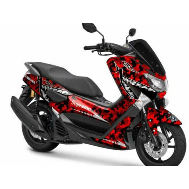 STICKER DECAL YAMAHA NMAX MOTIF SUPREME BAPE MERAH