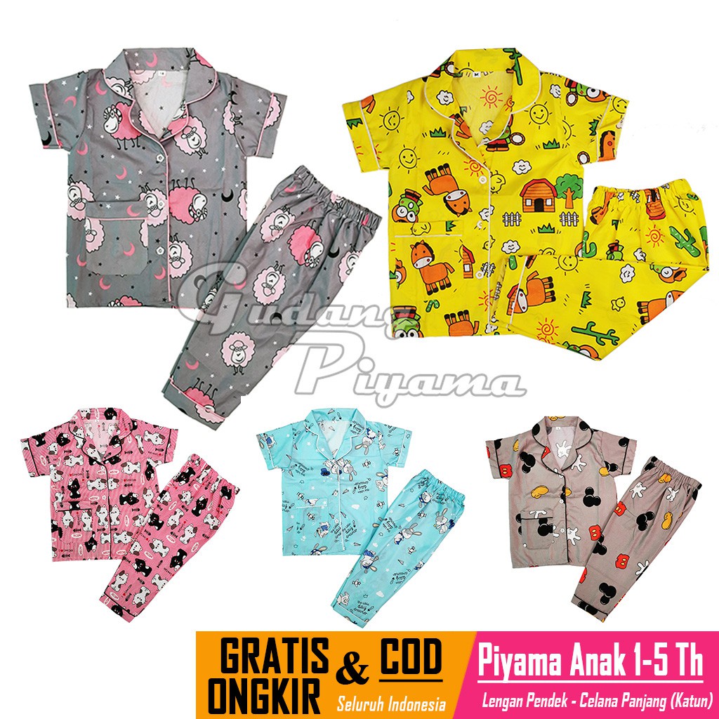 PIYAMA ANAK USIA 1-4 TAHUN SIZE M L XL TERLARIS PART 1