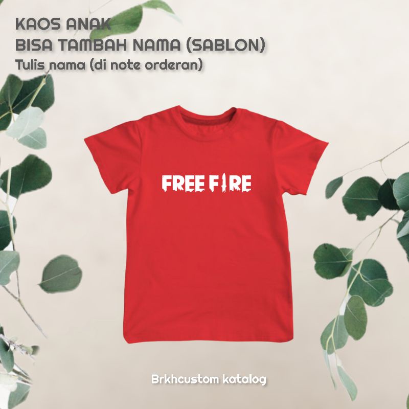 KAOS ANAK LAKI-LAKI DAN PEREMPUAN | USIA 6-12 | KAOS ISLAMI | KAOS ANAK DISTRO | KAOS FREE FIRE