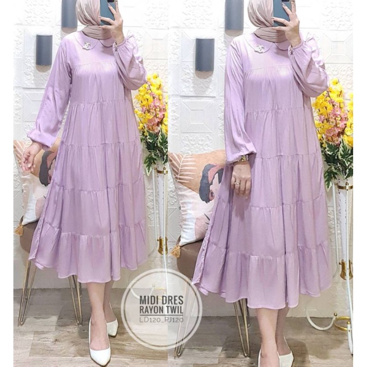 ZAHRA MIDI DRESS// MIDI DRESS KEKINIAN// DRESS ELEGAN// MIDI TERBARU// MIDI DRESS PREMIUM HQ// GEMILANG CLOTHING