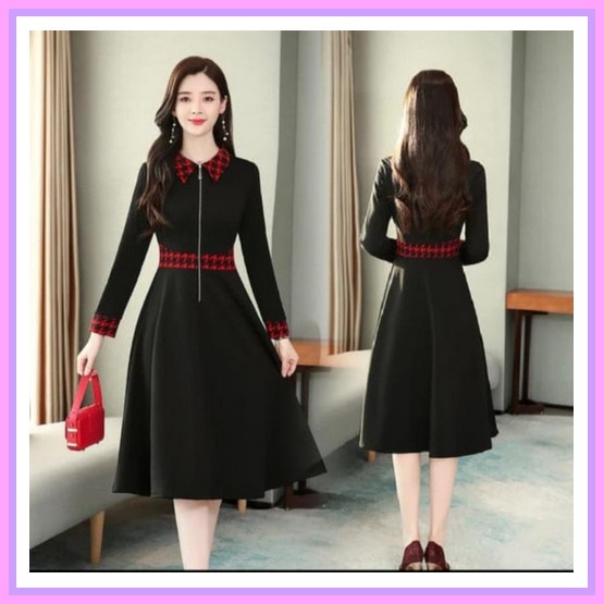 Dress Bkk Dress Nagita Slavina  Premium Baju Mama Gigi Super Premium// Baju Wanita Midi Dress Mini K