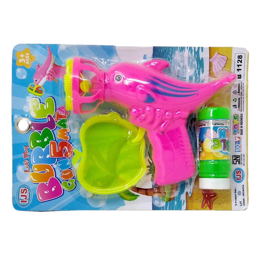 Bubble Gun Dolphin 4 Mata Mainan Anak Pistol Gelembung Busa