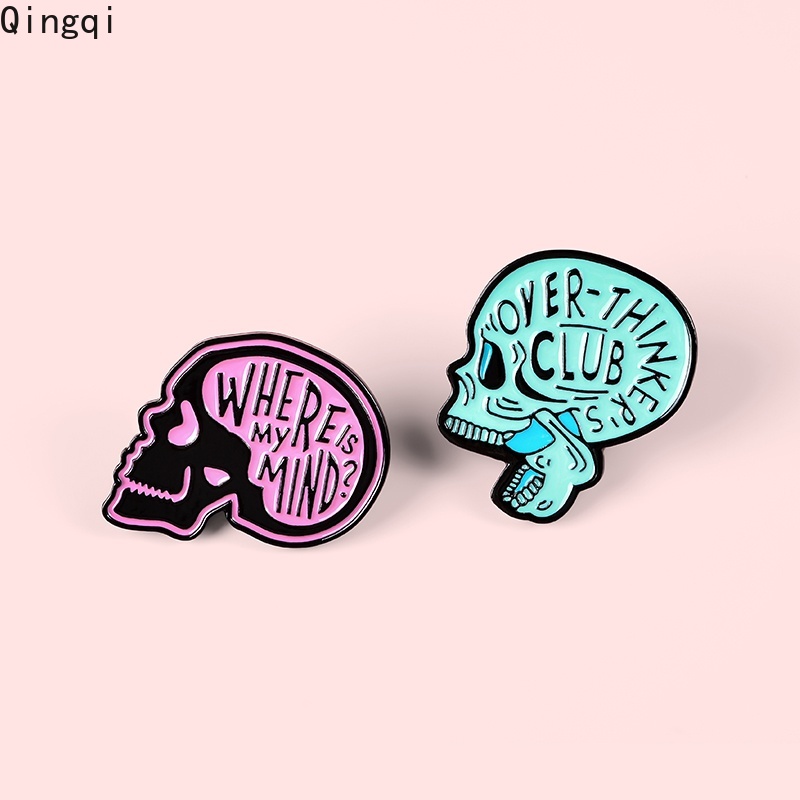 Bros Pin Enamel Bentuk Tengkorak Overthink Untuk Hadiah