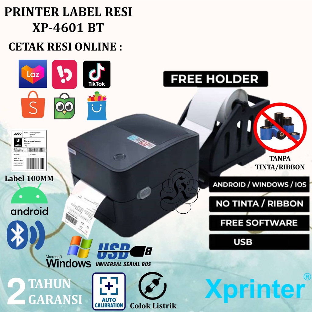 Xprinter XP4601 Printer Label Barcode Direct Thermal XP 4601 A6 100mm XP-4601 USB Bluetooth Wifi
