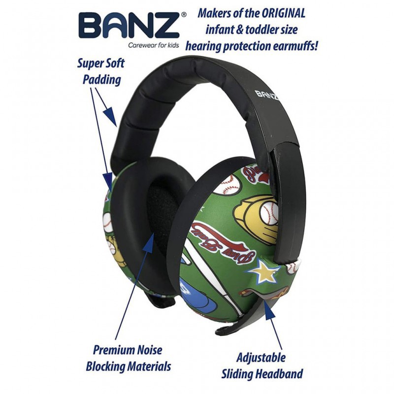 Banz Mini Baby Earmuff - Baseball