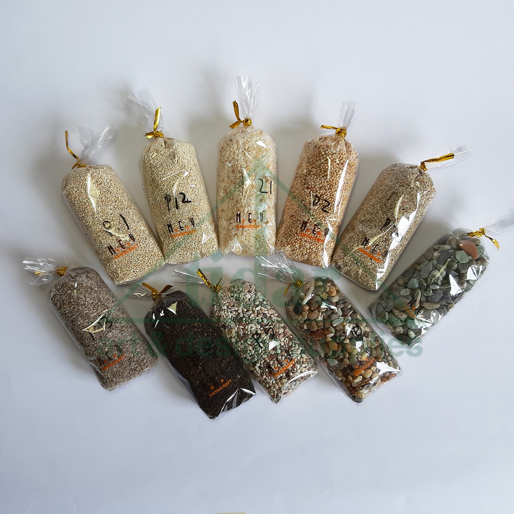 

[MR] Pasir - Kerikil - Batu Warna Natural / Krem / Abu untuk Art Craft dan Maket