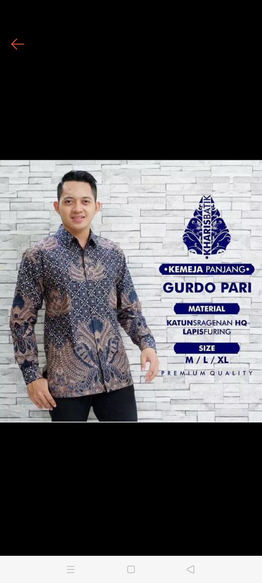 Gurdo Pari Kemeja Batik Dasar Hitam Pria Full Furing Katun Primisima Batik Solo Batik Pria Eksklusif