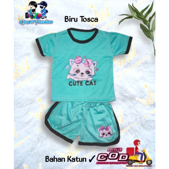 setelan anak playset#CUPA CUPS, setelan anak balita CUTE CAT, size S,M,L,XL,XXL, buat usia 0-4tahun...