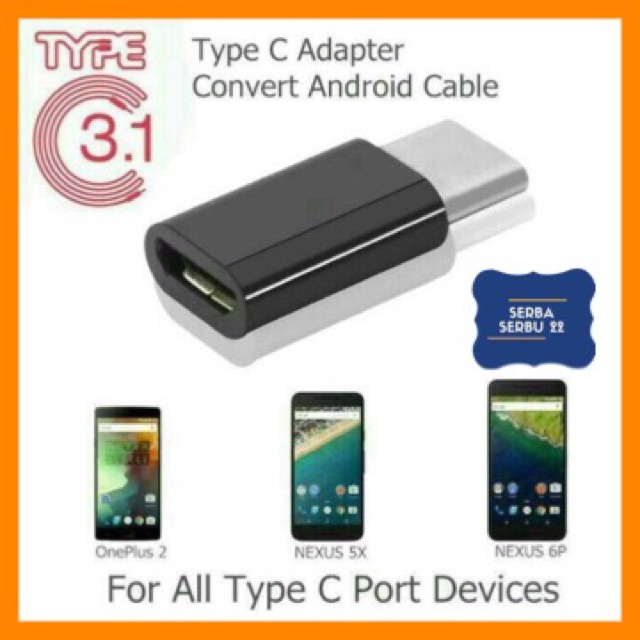 Converter Type C / Konverter Sambungan Type C Xiaomi / Samsung