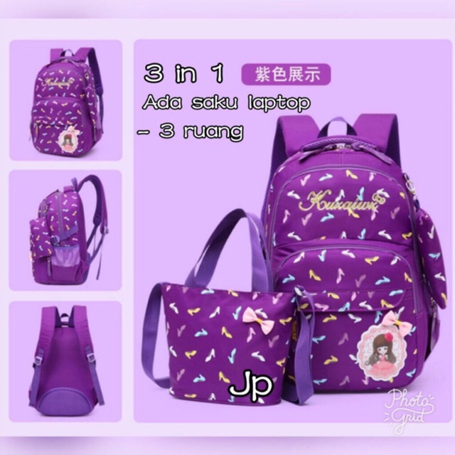 MORISAIKI TasRansel sekolah outbound Anak  / tas ransel sekolah/ slingbag pink navy biru hijau