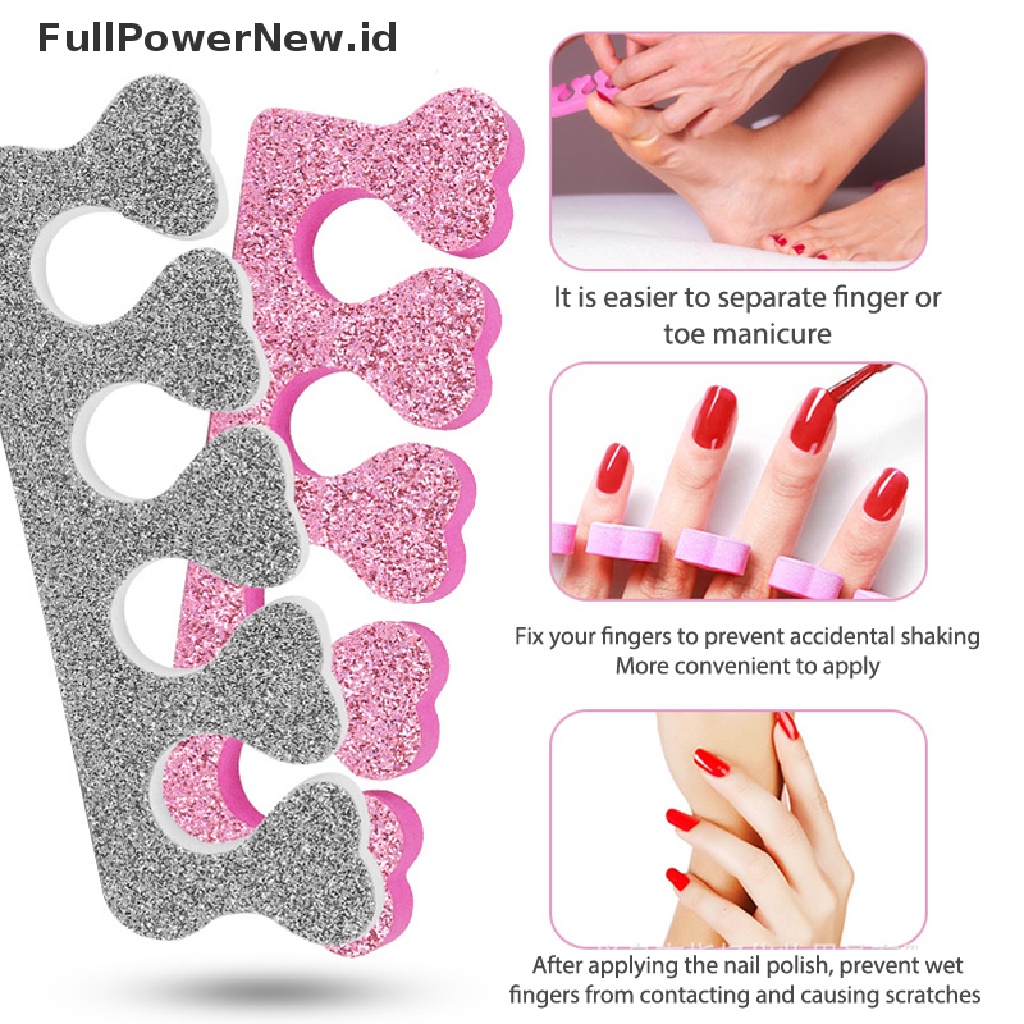 (Full) 10pcs Pemisah / Pelurus Kuku Bahan Silikon Lembut Untuk Manicure / Pedicure