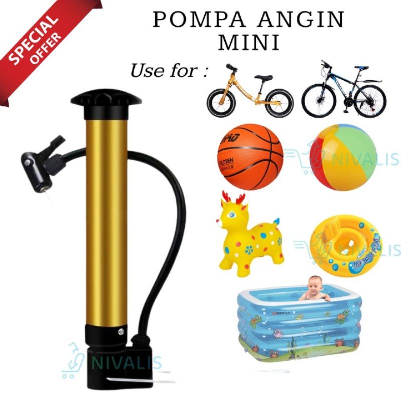 POMPA ANGIN PORTABLE MULTIFUNGSI MINI - POMPA BAN SEPEDA MOTOR BOLA KOLAM KARET