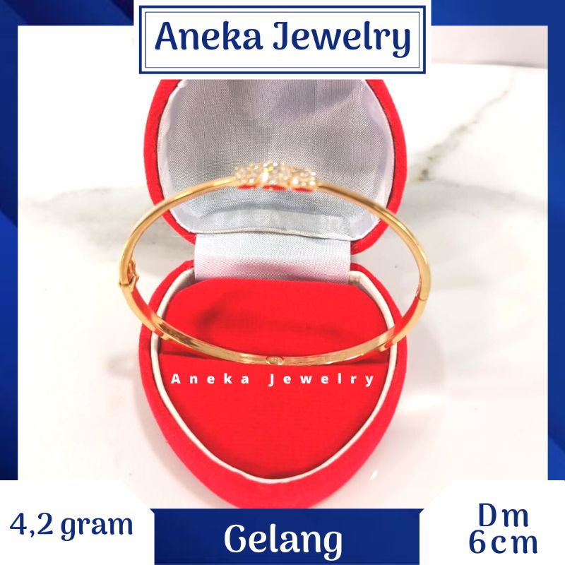 Gelang Pipa Bulat Cor Mata2, Perak 925, Lapis Emas Rosegold