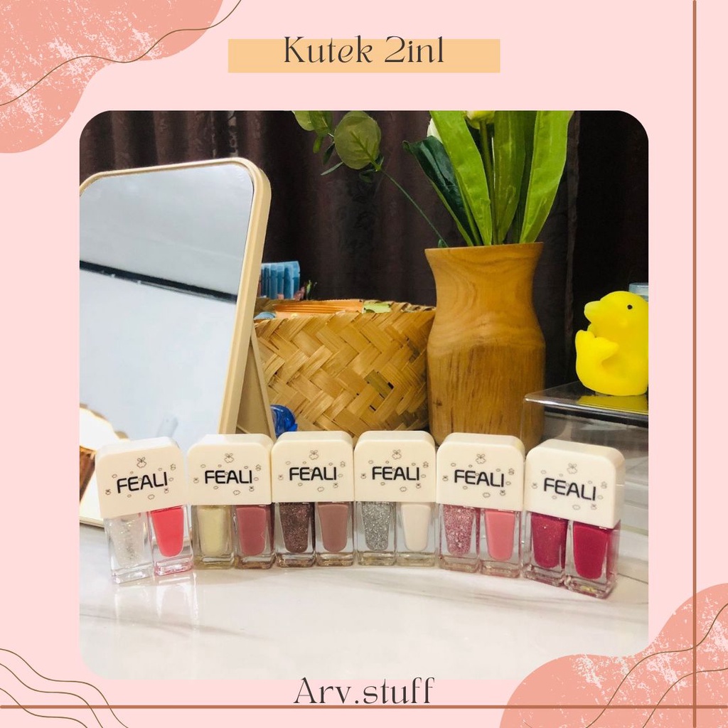 KUTEK 2in 1/ Cat Kuku Murah, Tersedia Varian Warna, Kecantikan Kuku, Kutek Super Best Seller