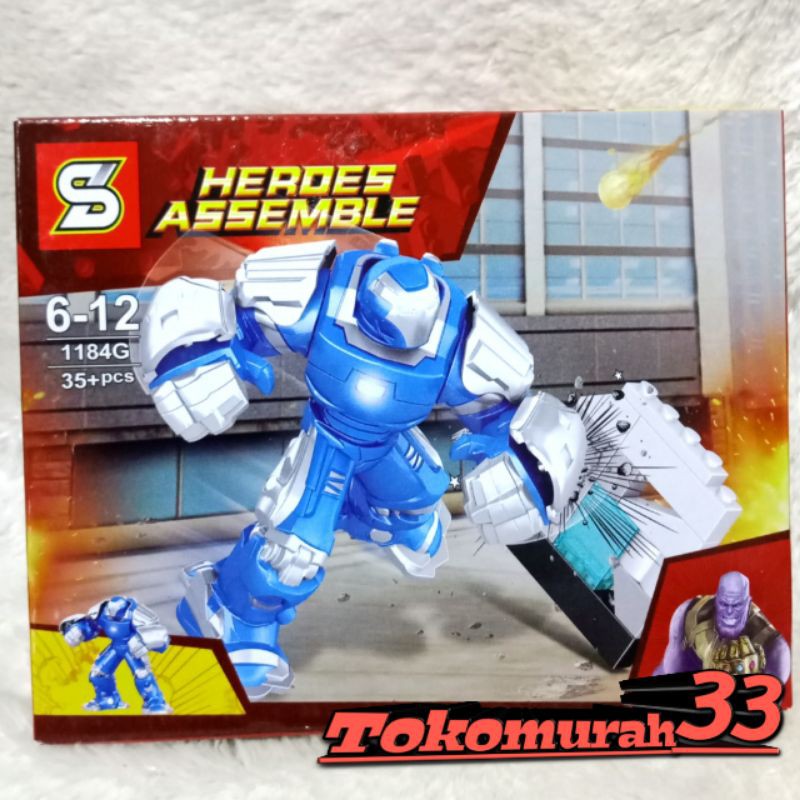 Mainan Lego Avengers Hulk Buster Biru Edisi
