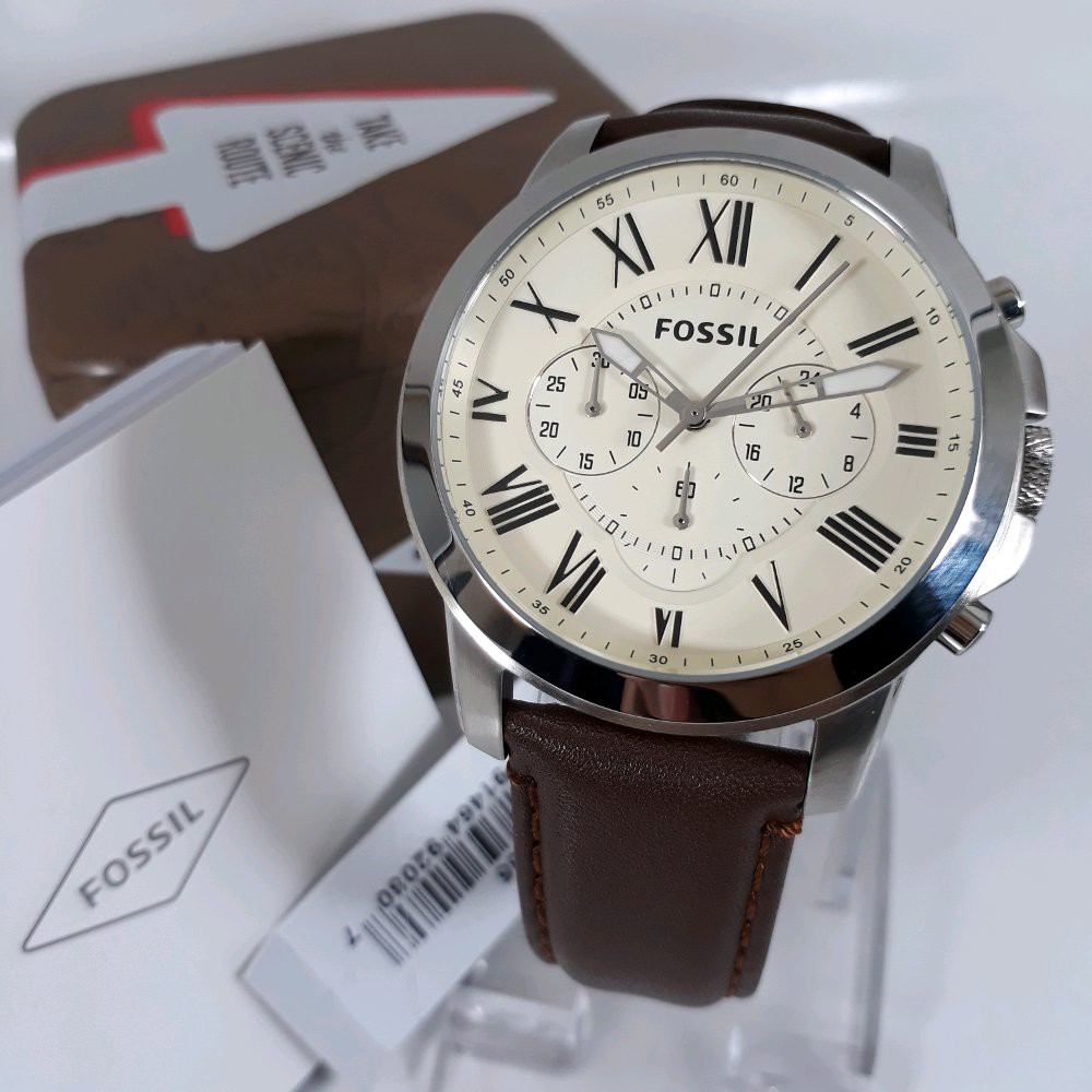 Jam Tangan Pria F055il FS4735 brown silver 45mm ERK Priginal