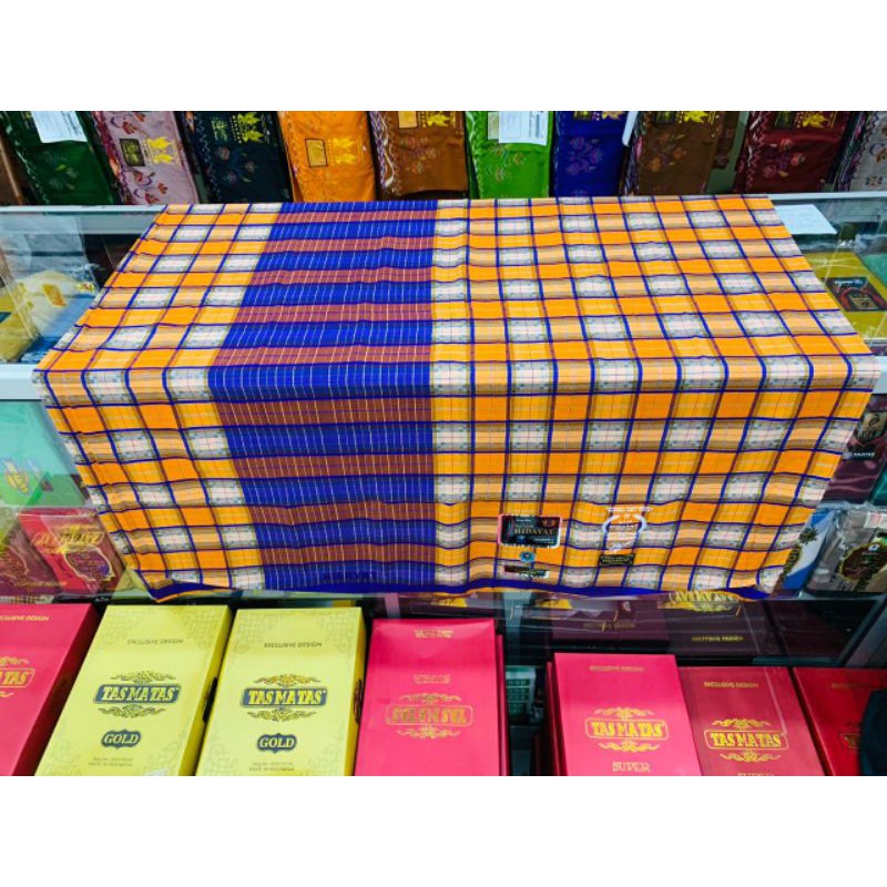 SARUNG HIDAYAT MOTIF KOTAK FULL SUTERA