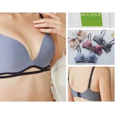 ➼ Rowling Bra 29Z Bra Wanita Tanpa Kawat Bra Push Up / RB29Z - Biru, 34 ☏