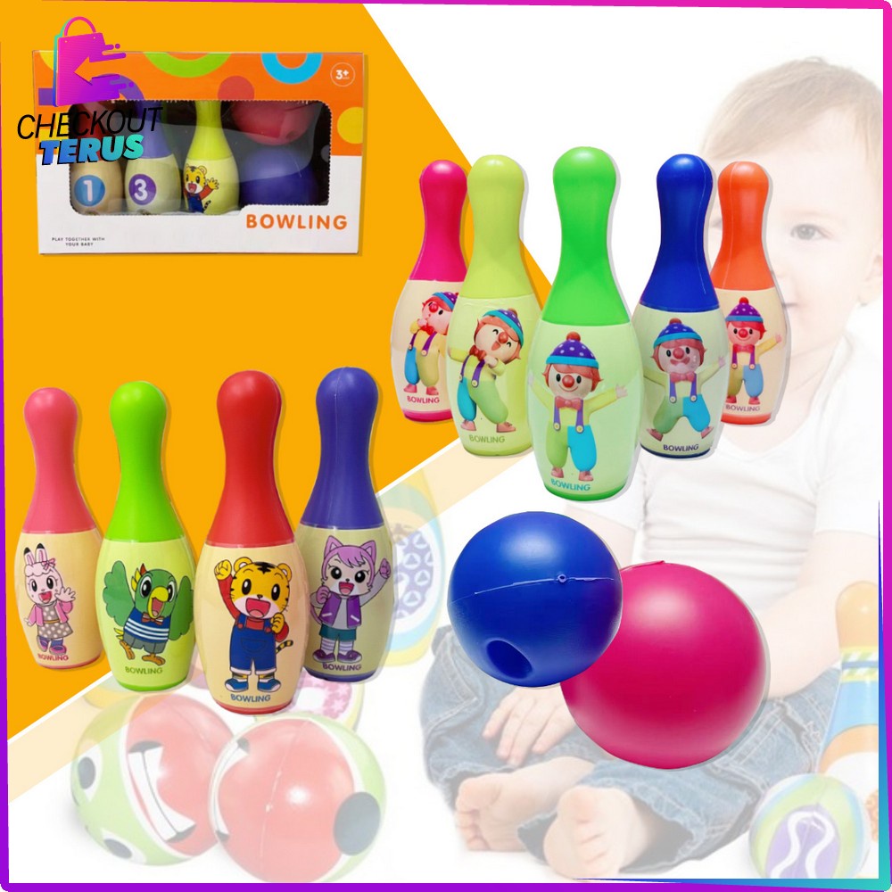 CT M215 Mainan Bowling Anak Karakter Sport Game Mainan Edukasi Anak Boling Set Mainan Olahraga Anak Bola Bowling Set