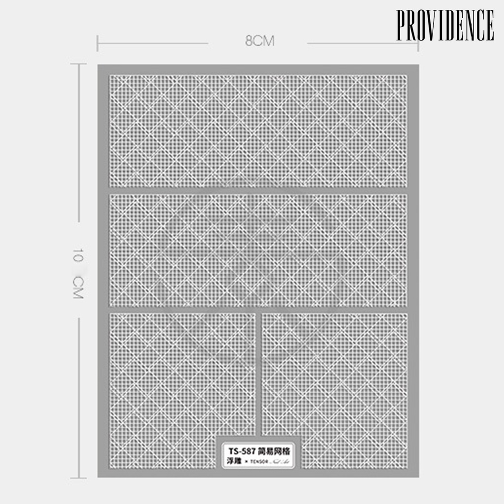 Providence Ultra Thin Nail Mesh Sticker Hollow 5D Effect White Grid Net Line Styles Nail Tips Manicure Art Making