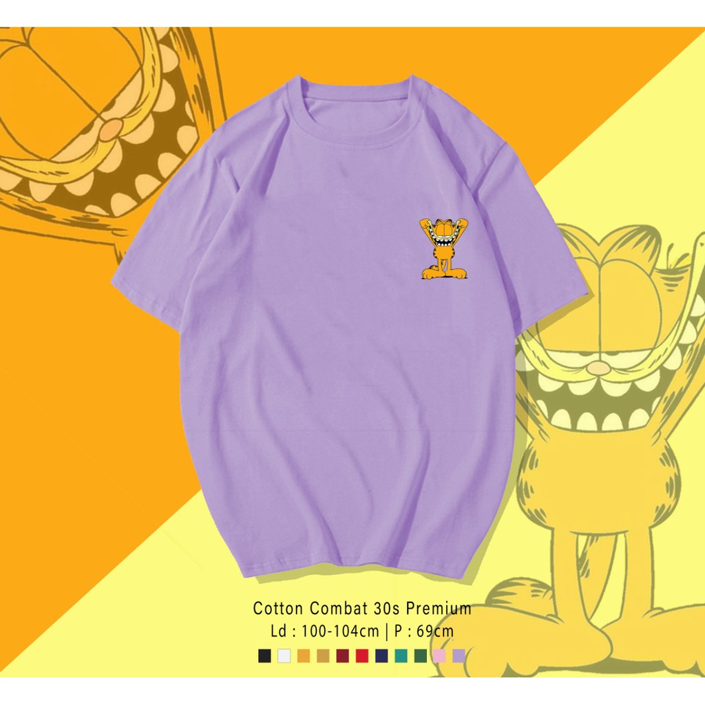 GARFIELD KUCING  / TERMURAH BAJU KAOS KATUN WANITA/ PRIA UNISEX LENGAN PENDEK / TUMBLR TEE