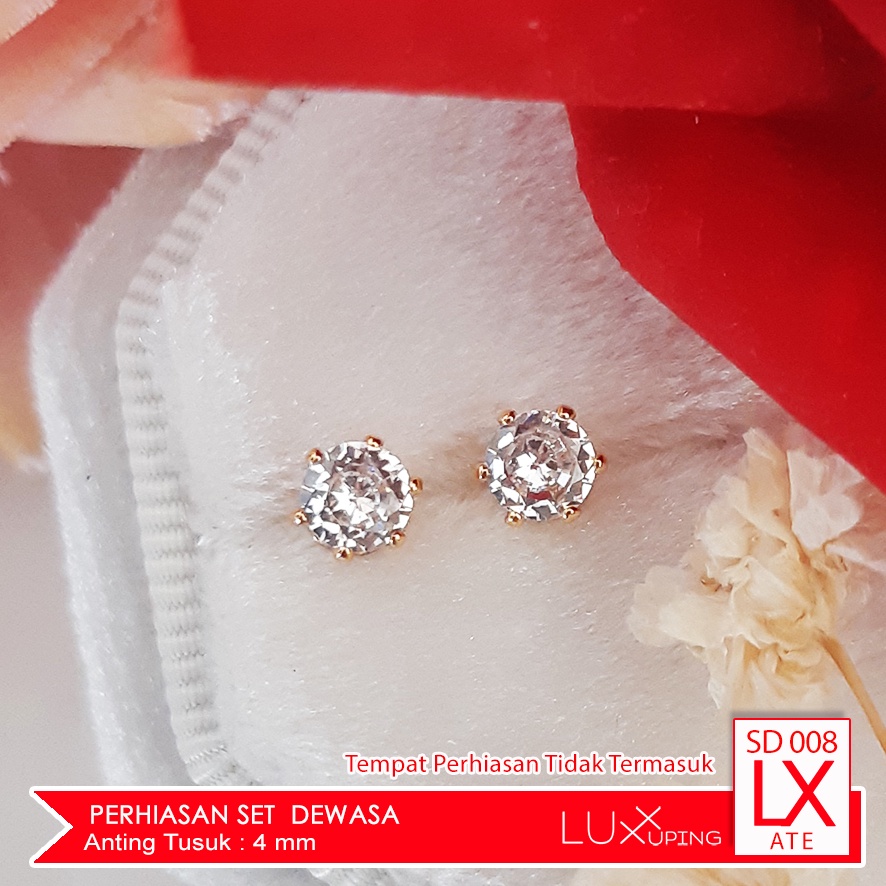 SD 008 Perhiasan Set Dewasa Murah Mata Zirkon Berlian Imitasi Kalung Itali Liontin Mas Imitasi Set Perhiasan Xuping Mas Awet Tidak Termasuk Tempat Cincin Luxx Xuping