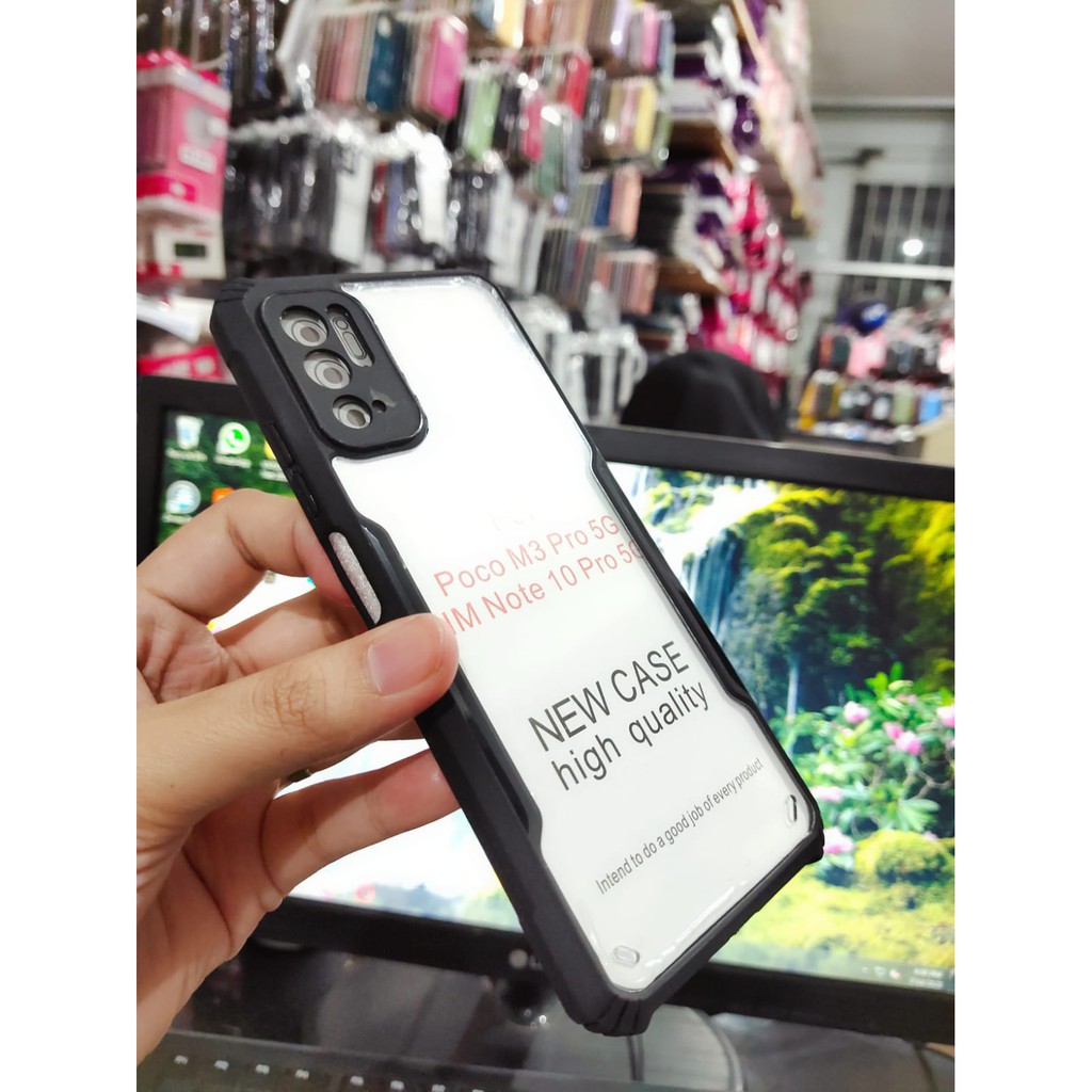 Anti Shocking Poco M3 Pro 5G X5 PRO Redmi Note10 5G RedmiNote10T 5G Hardcase Fusion List Hitam Acrylic Case