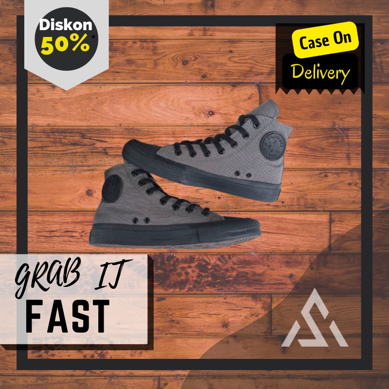 sepatu Converse All Star high CT Original 100% Abu hitam Import casual sneaker pria wanita 70's Sepa