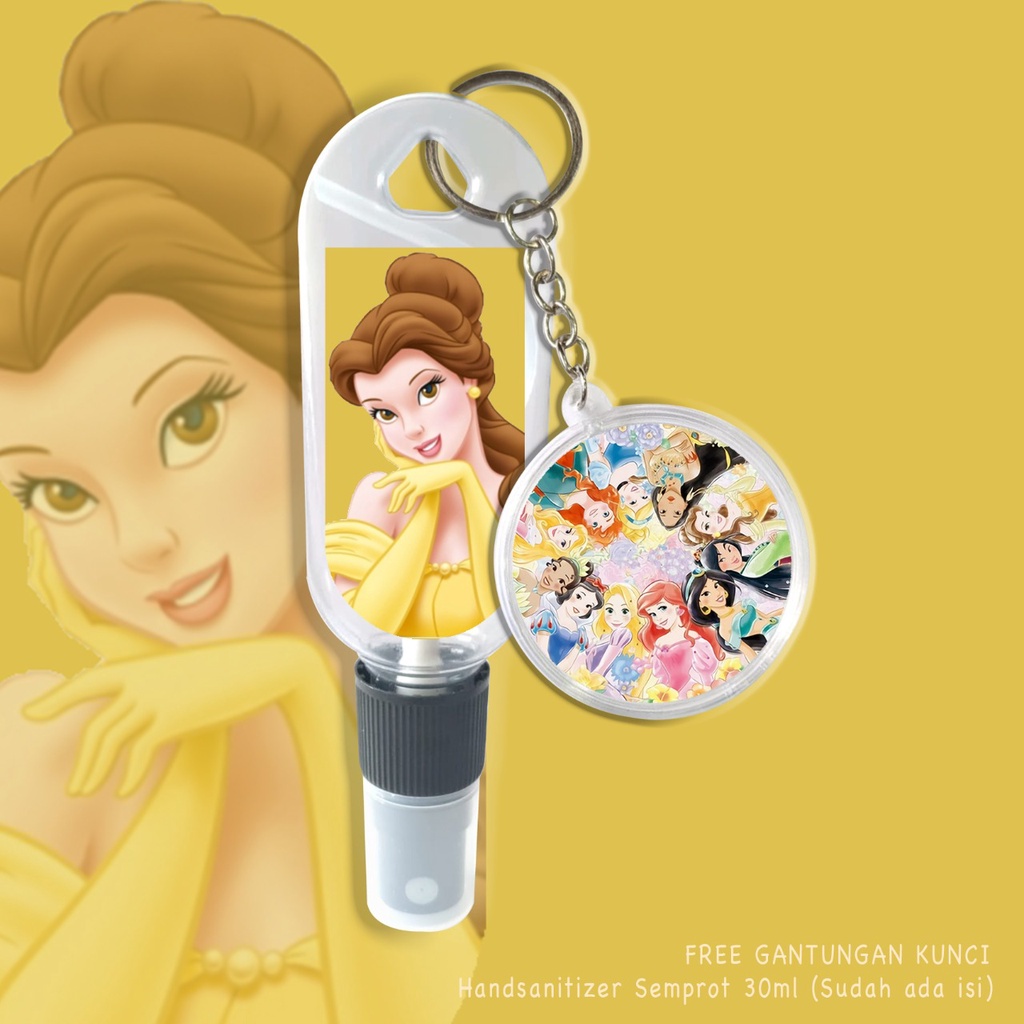 (FREE GANTUNGAN KUNCI) HAND SANITIZER / SPRAY 30 ML PRAKTIS / CARTOON CUTE ALL PRINCESS