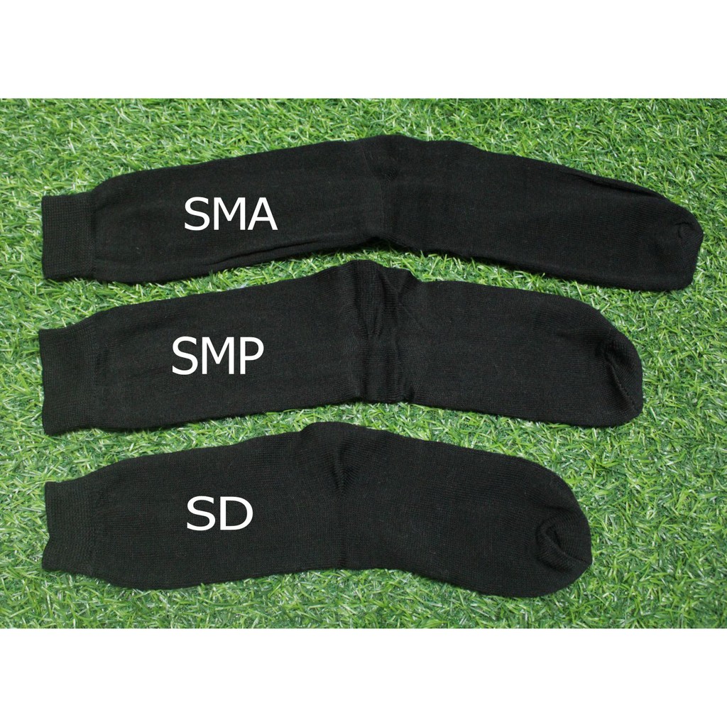 Kaos Kaki Anak Sekolah SD SMP SMA Putih - Hitam Tebal