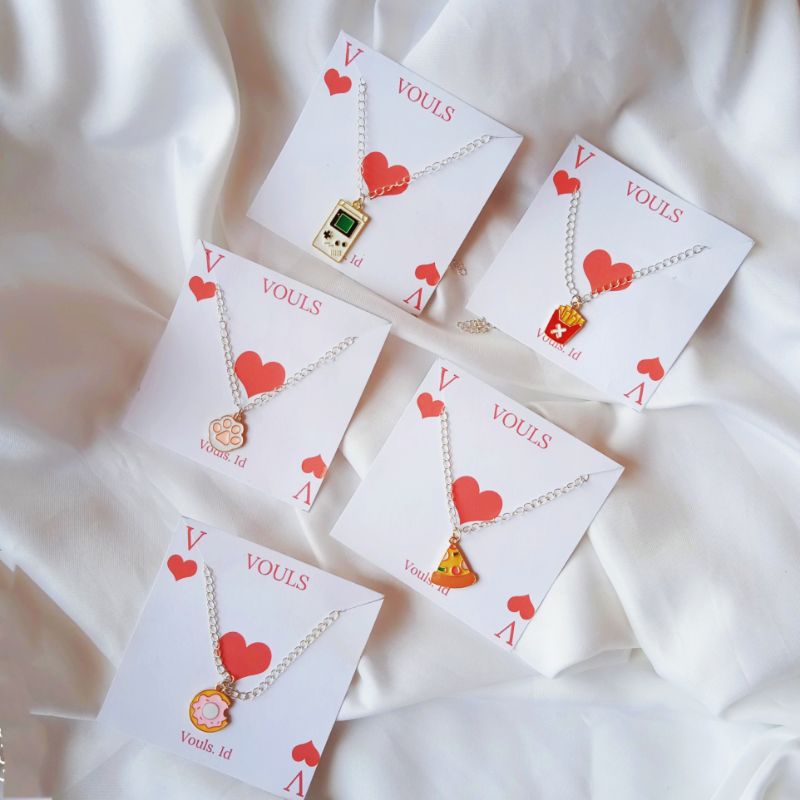 Kalung rantai wanita hijab perak,kalung aesthetic motif lucu