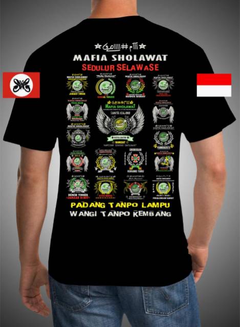 Kaos Mafia Sholawat Abah Ali Sablon Pasistol Combed 30s Shopee