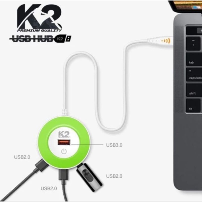 Usb Hub 4 Port Usb with LED K2 Premium