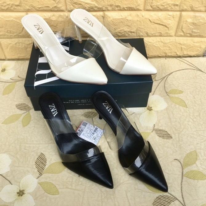 (100% ORIGINAL) Sepatu Wanita ZARA Vinyl Mules Termurah