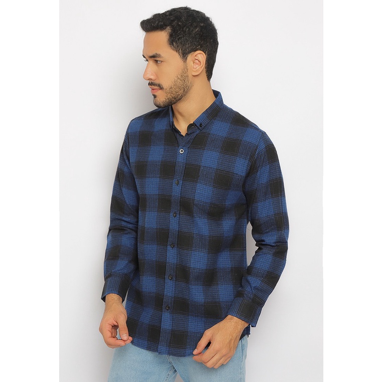 HASSENDA KEMEJA FLANEL JOEL BLUE- ORIGINAL HASSENDA