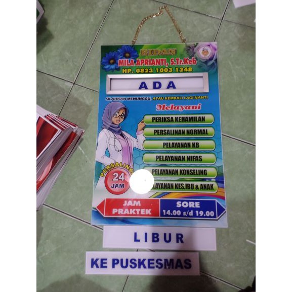 

PAPAN NAMA UKURAN 30X45 DAN 2 KETERANGAN