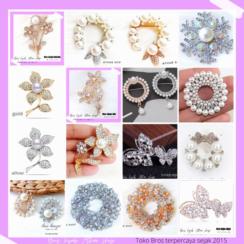 Athar shop COD Bros mutiara kristal fashion korea aksesoris fashion pin bros tuspin-2