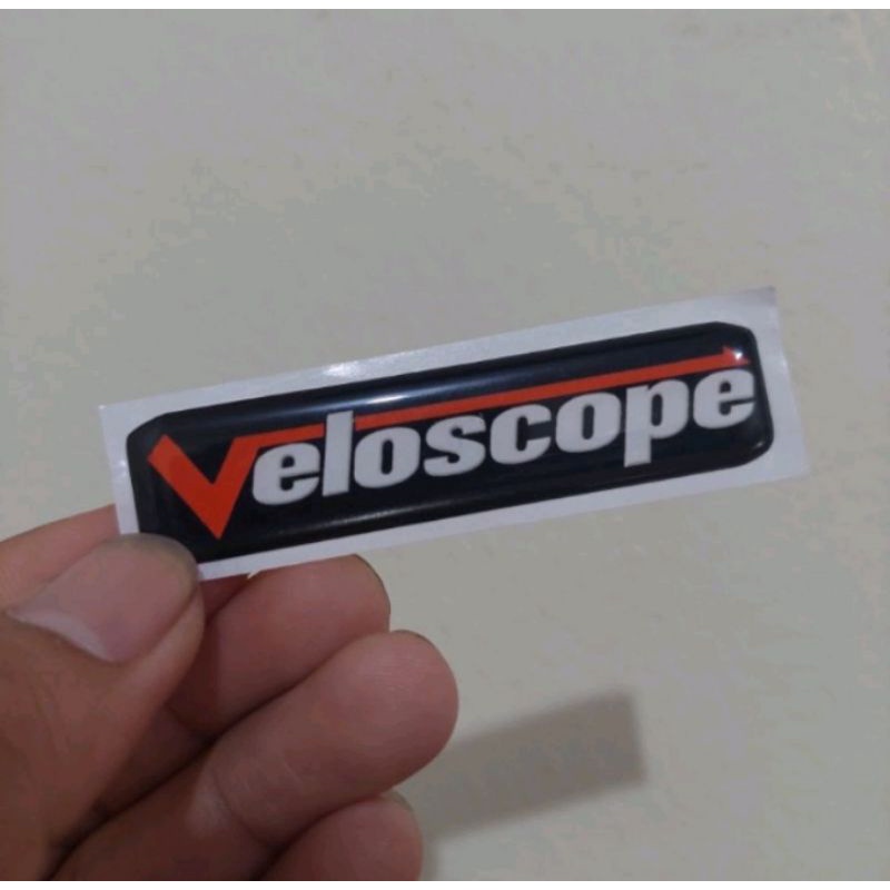 stiker stikcher Emblem Timbul logo Veloscope