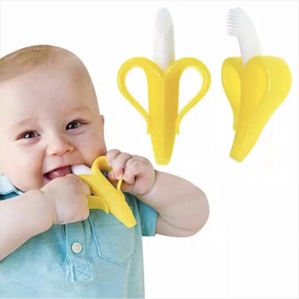 Banana Teether Toothbrush / Sikat gigi bayi silicone Gigitan bayi banana