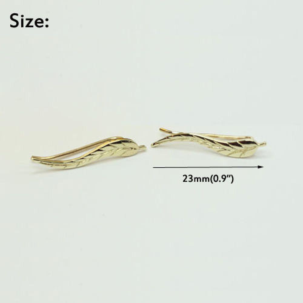 R-bunga Anting New Lilit Silver/Gold Daun