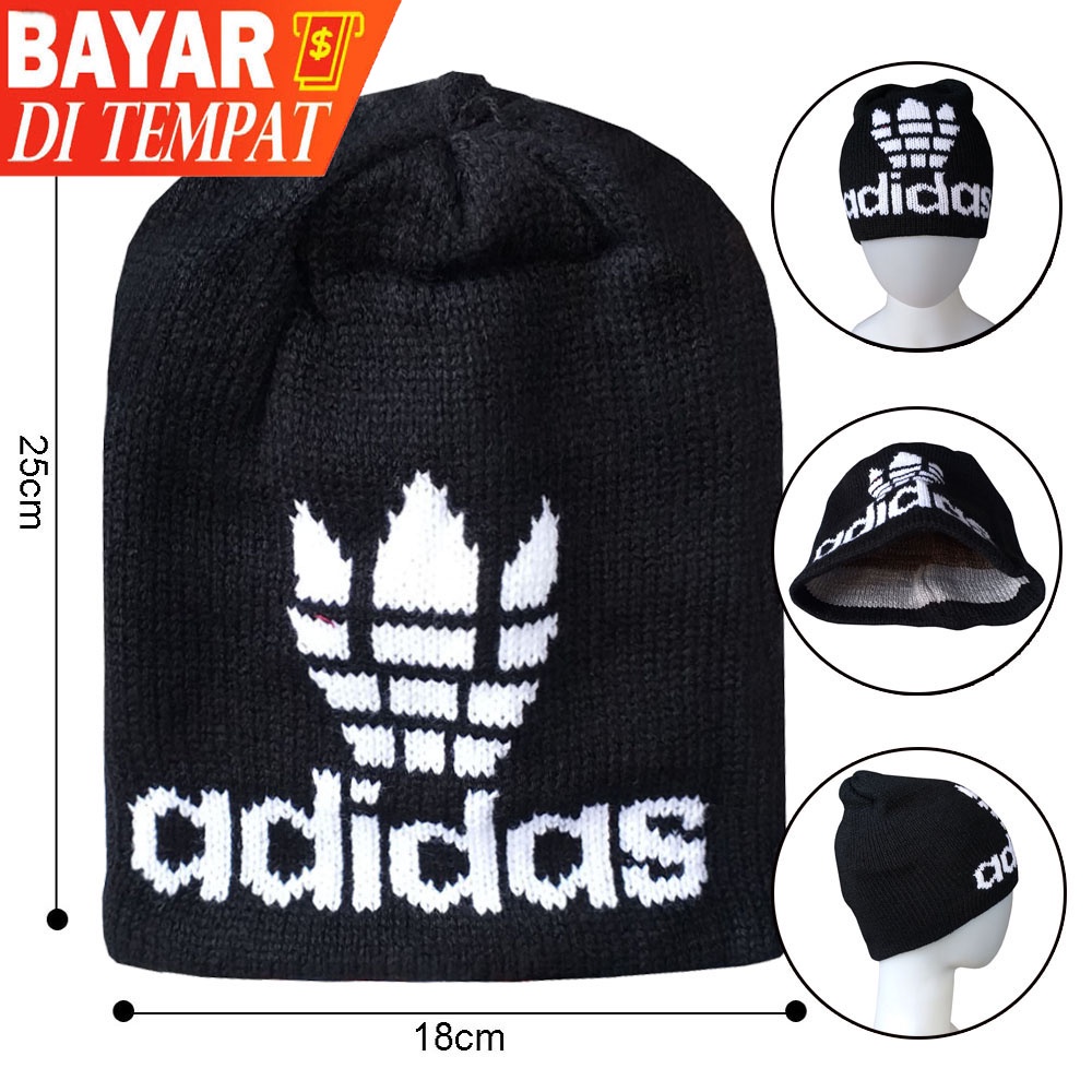 Kupluk Pria Topi Kupluk Pria Beanie Hat Kupluk Pria Dewasa Distro Bahan Tebal BCS314 Hitam