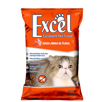 Excel Cat Food Orange Rasa Ayam Tuna 1kg Makanan Kucing